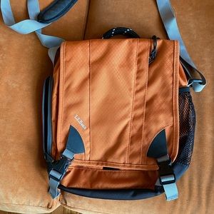 LlBean travel bag. Orange with Gray Trim